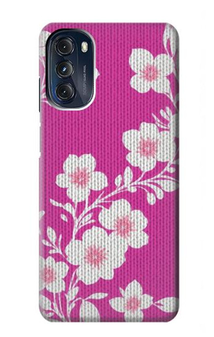 W3924 Fond rose fleur de cerisier Etui Coque Housse et Flip Housse Cuir pour Motorola Moto G 5G (2023)