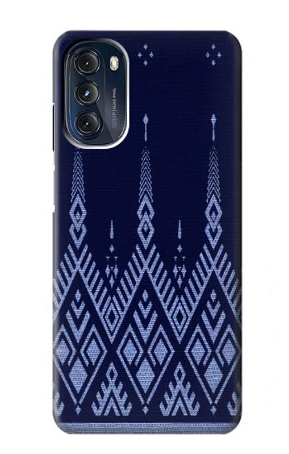 W3950 Motif textile thaïlandais bleu Etui Coque Housse et Flip Housse Cuir pour Motorola Moto G 5G (2023)