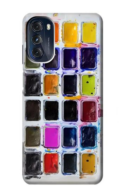 W3956 Graphique de boîte à palette aquarelle Etui Coque Housse et Flip Housse Cuir pour Motorola Moto G 5G (2023)