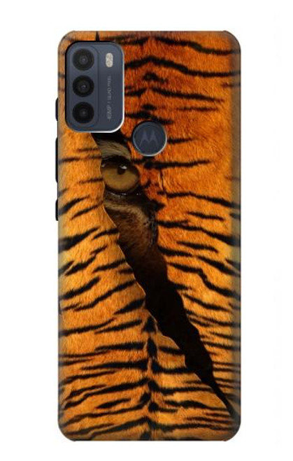 W3951 Marques de larme d'oeil de tigre Etui Coque Housse et Flip Housse Cuir pour Motorola Moto G50