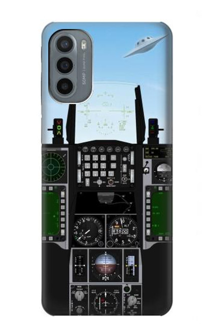 W3933 Avion de chasse OVNI Etui Coque Housse et Flip Housse Cuir pour Motorola Moto G31
