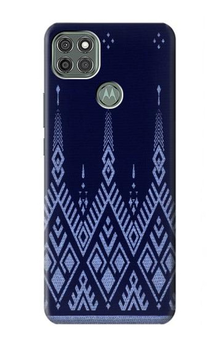 W3950 Motif textile thaïlandais bleu Etui Coque Housse et Flip Housse Cuir pour Motorola Moto G9 Power