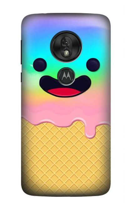 W3939 Sourire mignon de crème glacée Etui Coque Housse et Flip Housse Cuir pour Motorola Moto G7 Play