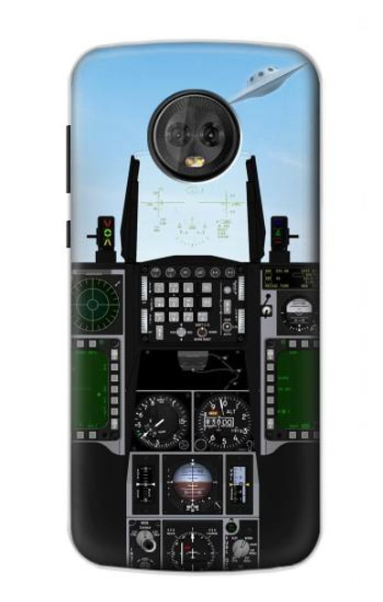 W3933 Avion de chasse OVNI Etui Coque Housse et Flip Housse Cuir pour Motorola Moto G6