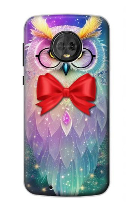 W3934 Hibou nerd fantastique Etui Coque Housse et Flip Housse Cuir pour Motorola Moto G6