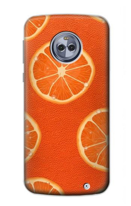 W3946 Motif orange sans couture Etui Coque Housse et Flip Housse Cuir pour Motorola Moto X4