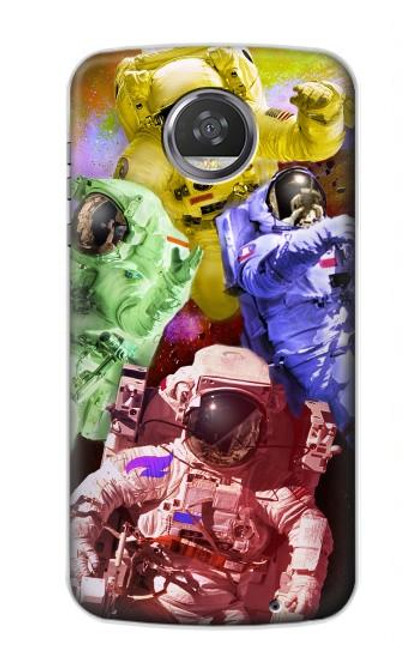 W3914 Galaxie colorée de costume d'astronaute de nébuleuse Etui Coque Housse et Flip Housse Cuir pour Motorola Moto Z2 Play, Z2 Force