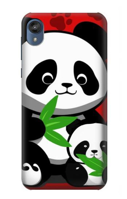 W3929 Panda mignon mangeant du bambou Etui Coque Housse et Flip Housse Cuir pour Motorola Moto E6, Moto E (6th Gen)