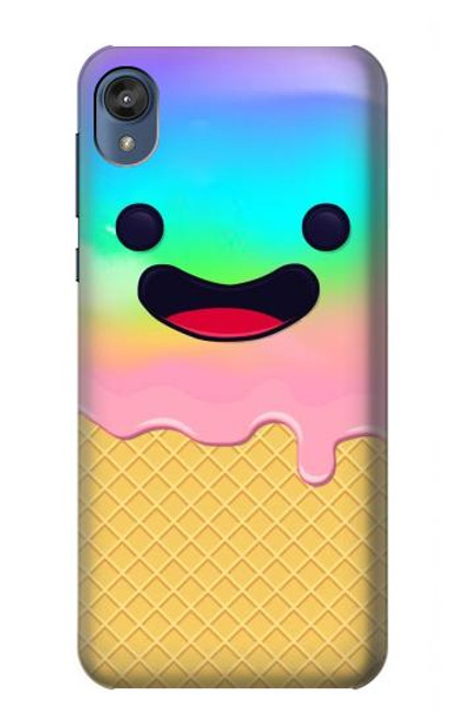 W3939 Sourire mignon de crème glacée Etui Coque Housse et Flip Housse Cuir pour Motorola Moto E6, Moto E (6th Gen)