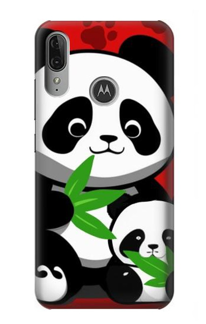 W3929 Panda mignon mangeant du bambou Etui Coque Housse et Flip Housse Cuir pour Motorola Moto E6 Plus, Moto E6s