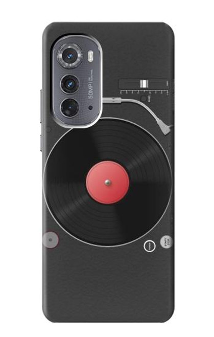 W3952 Graphique de tourne-disque vinyle tourne-disque Etui Coque Housse et Flip Housse Cuir pour Motorola Edge (2022)