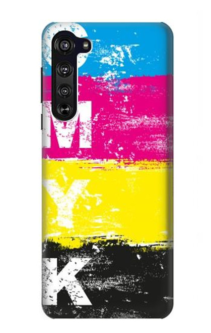 W3930 Clé jaune cyan magenta Etui Coque Housse et Flip Housse Cuir pour Motorola Edge