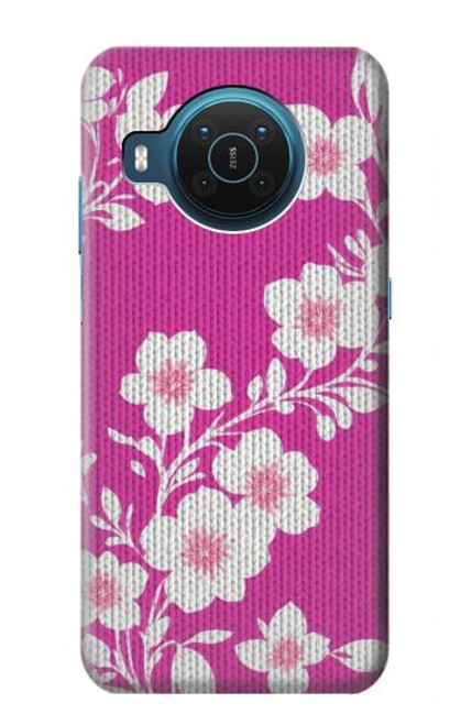 W3924 Fond rose fleur de cerisier Etui Coque Housse et Flip Housse Cuir pour Nokia X20