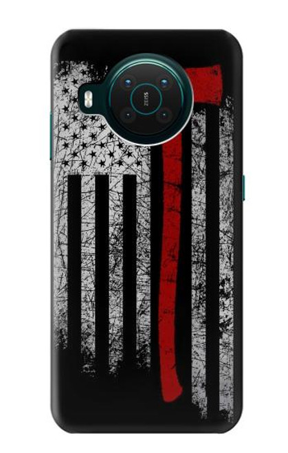 W3958 Drapeau de hache de pompier Etui Coque Housse et Flip Housse Cuir pour Nokia X10