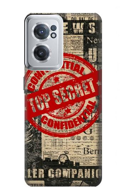 W3937 Texte Top Secret Art Vintage Etui Coque Housse et Flip Housse Cuir pour OnePlus Nord CE 2 5G