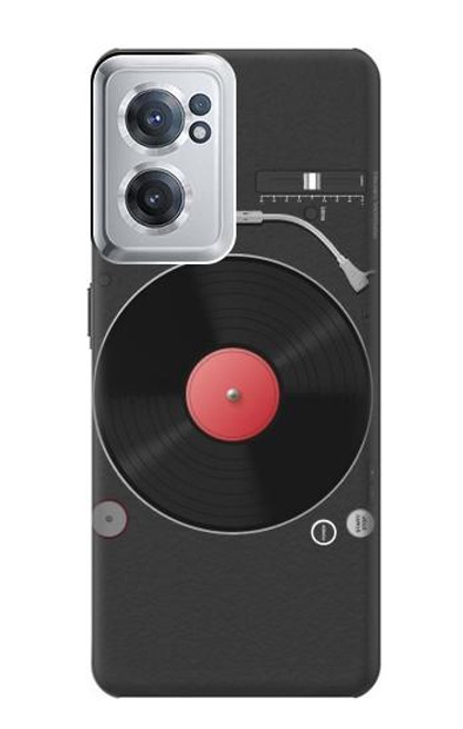 W3952 Graphique de tourne-disque vinyle tourne-disque Etui Coque Housse et Flip Housse Cuir pour OnePlus Nord CE 2 5G