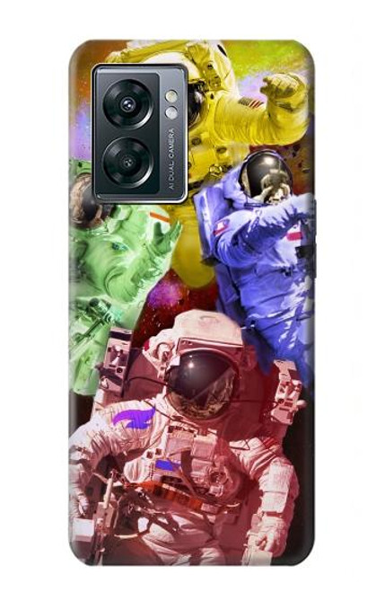 W3914 Galaxie colorée de costume d'astronaute de nébuleuse Etui Coque Housse et Flip Housse Cuir pour OnePlus Nord N300