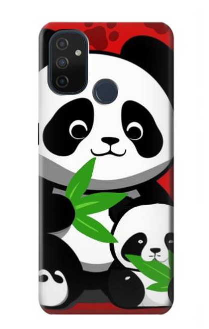 W3929 Panda mignon mangeant du bambou Etui Coque Housse et Flip Housse Cuir pour OnePlus Nord N100