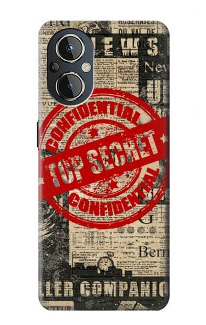 W3937 Texte Top Secret Art Vintage Etui Coque Housse et Flip Housse Cuir pour OnePlus Nord N20 5G