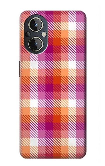 W3941 Plaid drapeau de la fierté lesbienne LGBT Etui Coque Housse et Flip Housse Cuir pour OnePlus Nord N20 5G