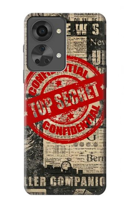 W3937 Texte Top Secret Art Vintage Etui Coque Housse et Flip Housse Cuir pour OnePlus Nord 2T