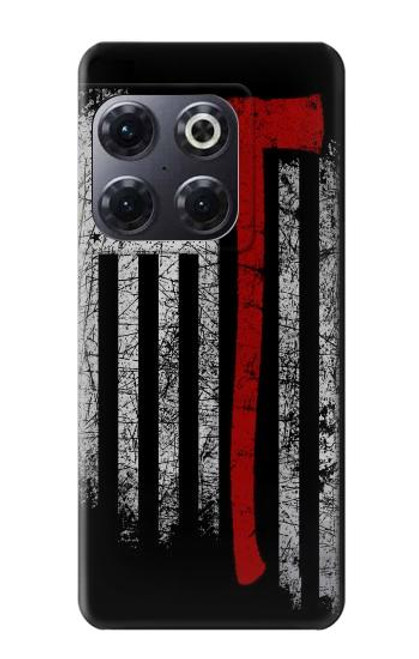 W3958 Drapeau de hache de pompier Etui Coque Housse et Flip Housse Cuir pour OnePlus 10T