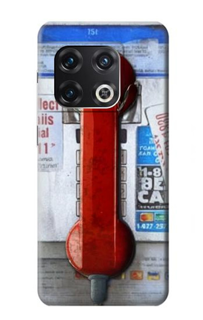 W3925 Collage Téléphone Public Vintage Etui Coque Housse et Flip Housse Cuir pour OnePlus 10 Pro