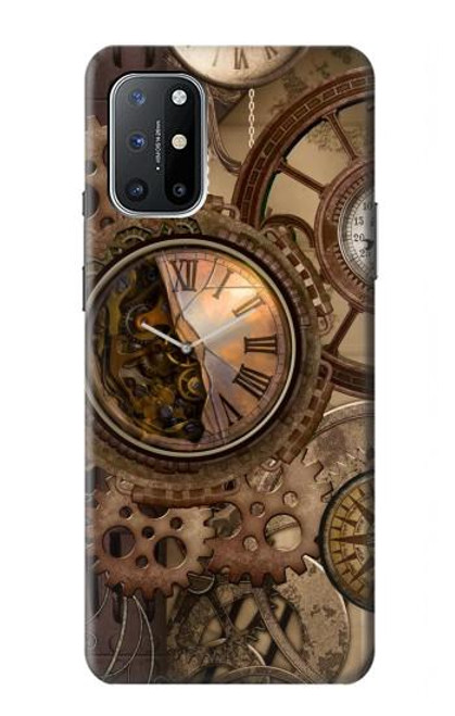 W3927 Boussole Horloge Gage Steampunk Etui Coque Housse et Flip Housse Cuir pour OnePlus 8T