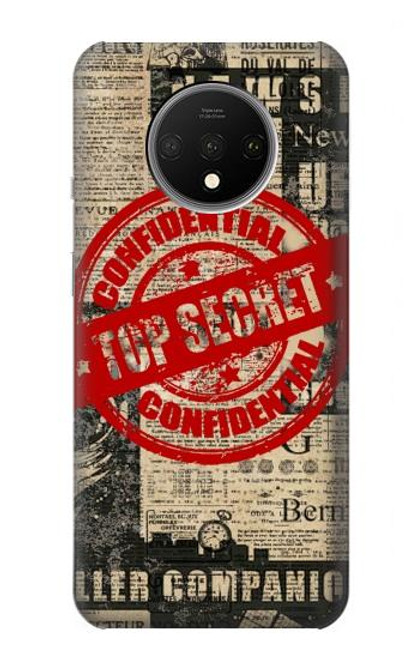 W3937 Texte Top Secret Art Vintage Etui Coque Housse et Flip Housse Cuir pour OnePlus 7T