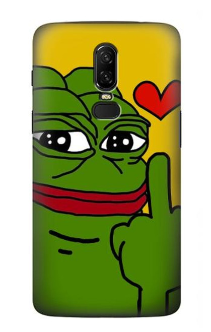 W3945 Pepe Love doigt du milieu Etui Coque Housse et Flip Housse Cuir pour OnePlus 6