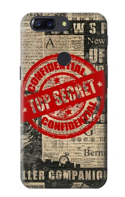 W3937 Texte Top Secret Art Vintage Etui Coque Housse et Flip Housse Cuir pour OnePlus 5T