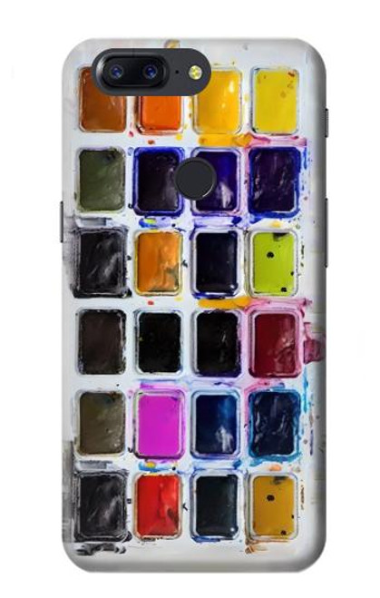 W3956 Graphique de boîte à palette aquarelle Etui Coque Housse et Flip Housse Cuir pour OnePlus 5T