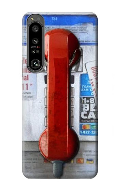 W3925 Collage Téléphone Public Vintage Etui Coque Housse et Flip Housse Cuir pour Sony Xperia 1 IV