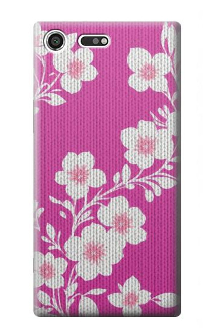 W3924 Fond rose fleur de cerisier Etui Coque Housse et Flip Housse Cuir pour Sony Xperia XZ Premium