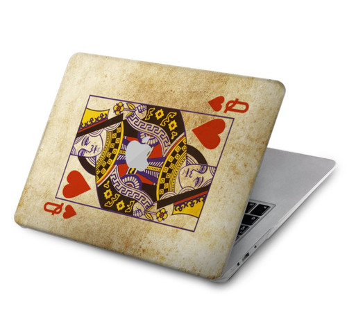 W2833 Poker Carte Coeurs Reine Etui Coque Housse pour MacBook Air 15″ (2023,2024) - A2941, A3114