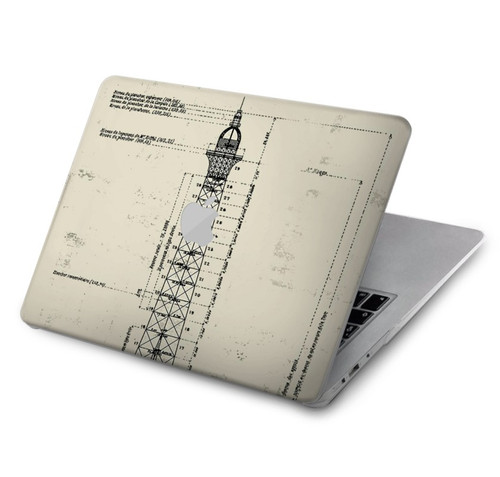 W3474 Dessin Architectural Eiffel Etui Coque Housse pour MacBook Air 15″ (2023,2024) - A2941, A3114