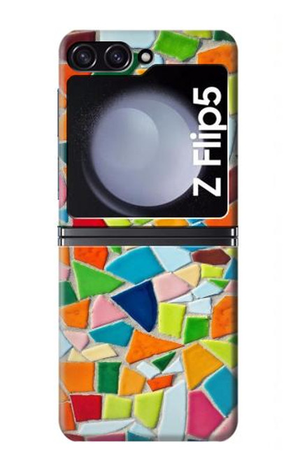 W3391 Art abstrait carreaux de mosaïque graphique Etui Coque Housse et Flip Housse pour Samsung Galaxy Z Flip 5