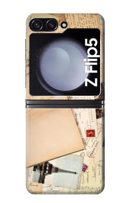 W3397 cartes postales souvenirs Etui Coque Housse et Flip Housse pour Samsung Galaxy Z Flip 5