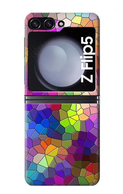W3677 Mosaïques de briques colorées Etui Coque Housse et Flip Housse pour Samsung Galaxy Z Flip 5