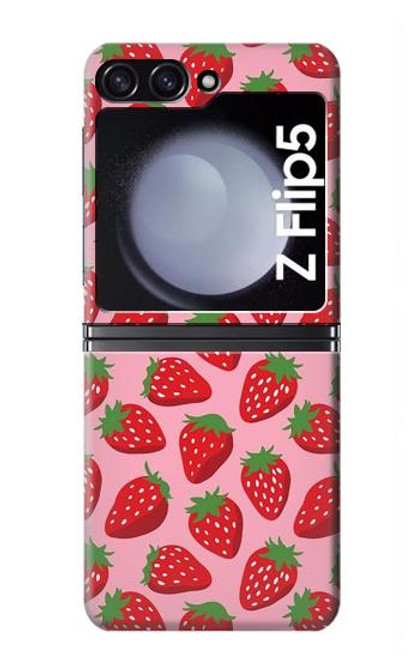 W3719 Modèle de fraise Etui Coque Housse et Flip Housse pour Samsung Galaxy Z Flip 5