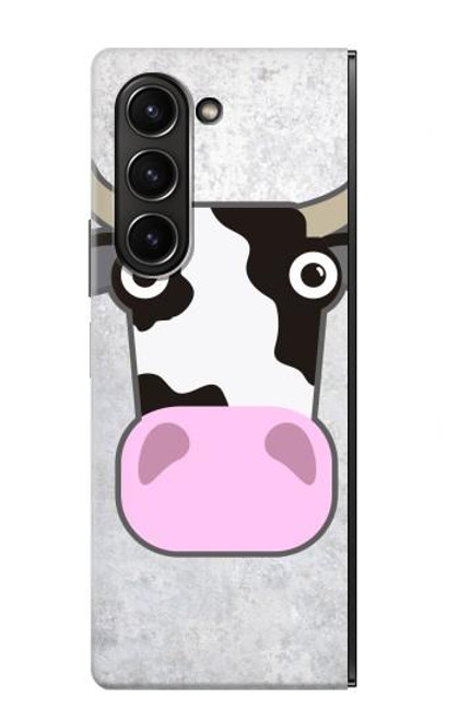 W3257 Vache Dessin animé Etui Coque Housse et Flip Housse pour Samsung Galaxy Z Fold 5