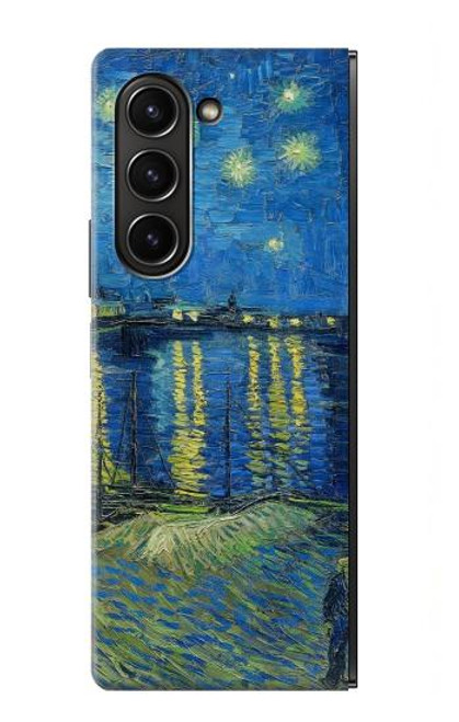 W3336 Van Gogh Nuit étoilée sur le Rhône Etui Coque Housse et Flip Housse pour Samsung Galaxy Z Fold 5