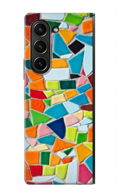 W3391 Art abstrait carreaux de mosaïque graphique Etui Coque Housse et Flip Housse pour Samsung Galaxy Z Fold 5