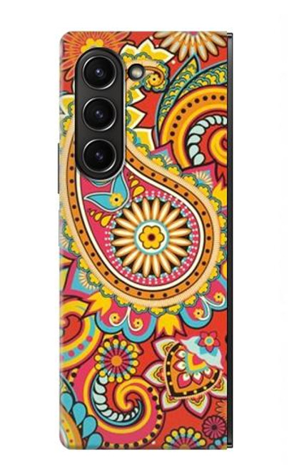 W3402 Floral Paisley Seamless Etui Coque Housse et Flip Housse pour Samsung Galaxy Z Fold 5