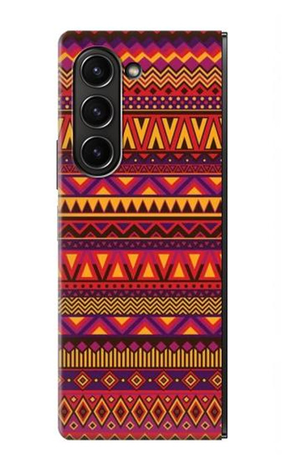 W3404 Aztèques Motif Etui Coque Housse et Flip Housse pour Samsung Galaxy Z Fold 5