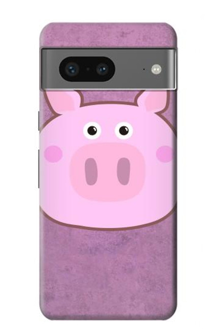 W3269 Porc Dessin animé Etui Coque Housse et Flip Housse Cuir pour Google Pixel 7a