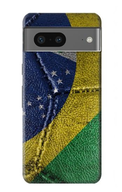 W3297 Brésil Drapeau graphique Football Millésime Etui Coque Housse et Flip Housse Cuir pour Google Pixel 7a