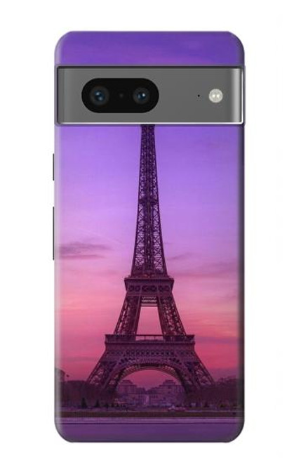 W3447 Paris Eiffel Le coucher du soleil Etui Coque Housse et Flip Housse Cuir pour Google Pixel 7a