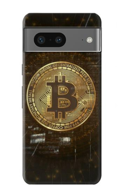 W3798 Crypto-monnaie Bitcoin Etui Coque Housse et Flip Housse Cuir pour Google Pixel 7a