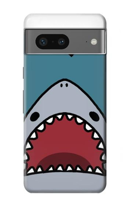 W3825 Plongée en mer de requin de dessin animé Etui Coque Housse et Flip Housse Cuir pour Google Pixel 7a